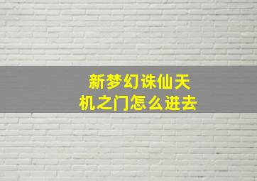 新梦幻诛仙天机之门怎么进去