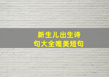 新生儿出生诗句大全唯美短句