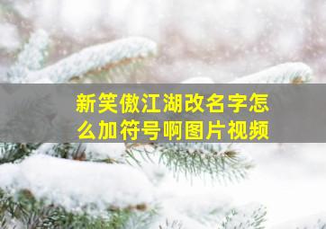 新笑傲江湖改名字怎么加符号啊图片视频