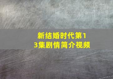 新结婚时代第13集剧情简介视频