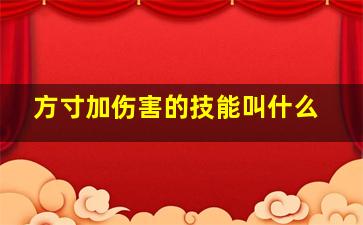 方寸加伤害的技能叫什么