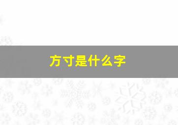 方寸是什么字