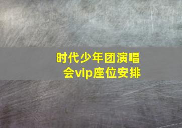 时代少年团演唱会vip座位安排