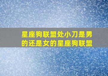 星座狗联盟处小刀是男的还是女的星座狗联盟