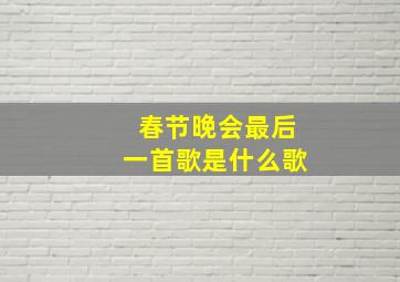 春节晚会最后一首歌是什么歌