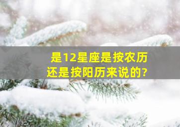 是12星座是按农历还是按阳历来说的?