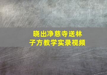 晓出净慈寺送林子方教学实录视频