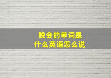 晚会的单词是什么英语怎么说