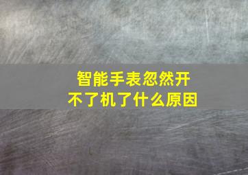 智能手表忽然开不了机了什么原因