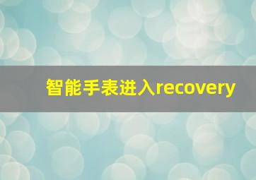 智能手表进入recovery