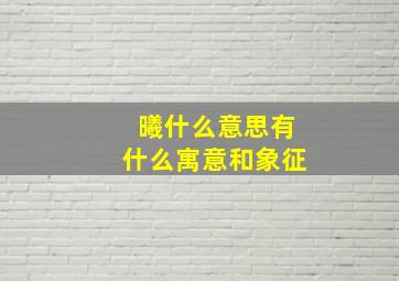 曦什么意思有什么寓意和象征