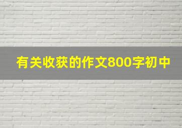 有关收获的作文800字初中