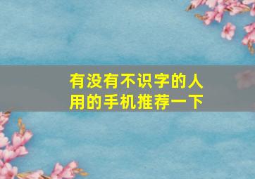 有没有不识字的人用的手机推荐一下