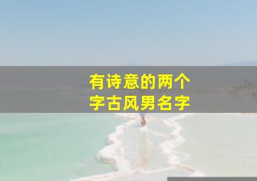 有诗意的两个字古风男名字