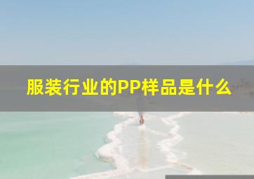 服装行业的PP样品是什么