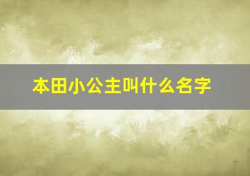 本田小公主叫什么名字