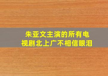 朱亚文主演的所有电视剧北上广不相信眼泪