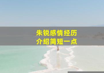 朱锐感情经历介绍简短一点