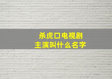 杀虎口电视剧主演叫什么名字