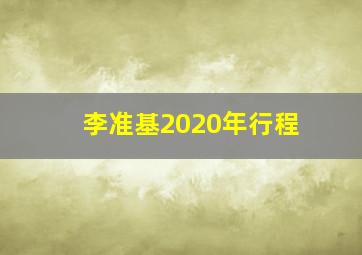 李准基2020年行程