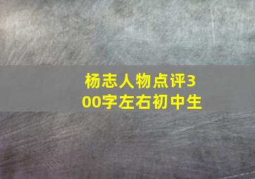 杨志人物点评300字左右初中生