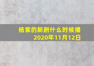 杨紫的新剧什么时候播2020年11月12日