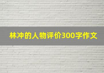 林冲的人物评价300字作文