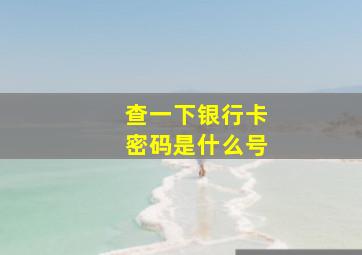 查一下银行卡密码是什么号