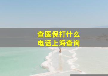 查医保打什么电话上海查询