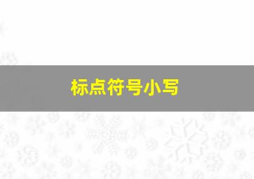 标点符号小写