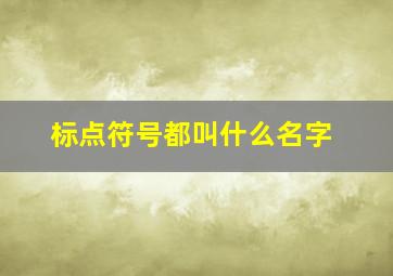 标点符号都叫什么名字