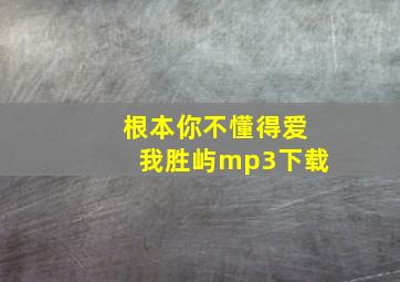 根本你不懂得爱我胜屿mp3下载