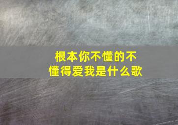 根本你不懂的不懂得爱我是什么歌