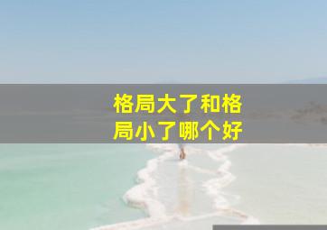 格局大了和格局小了哪个好