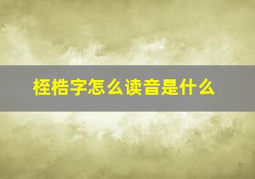 桎梏字怎么读音是什么