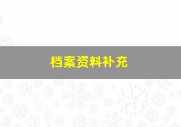 档案资料补充