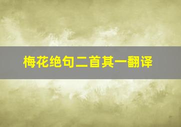 梅花绝句二首其一翻译