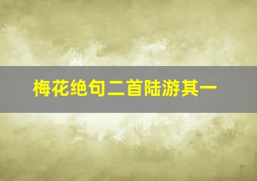 梅花绝句二首陆游其一