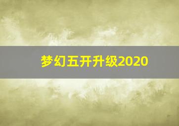 梦幻五开升级2020