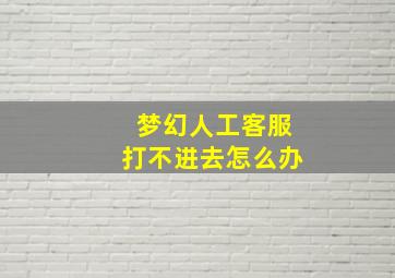 梦幻人工客服打不进去怎么办