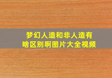 梦幻人造和非人造有啥区别啊图片大全视频