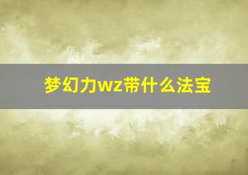 梦幻力wz带什么法宝