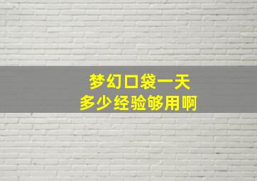 梦幻口袋一天多少经验够用啊