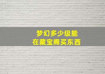 梦幻多少级能在藏宝阁买东西