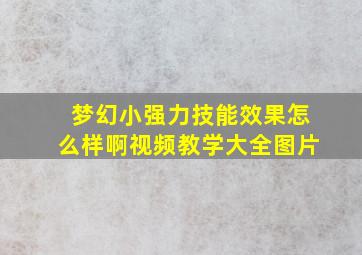 梦幻小强力技能效果怎么样啊视频教学大全图片