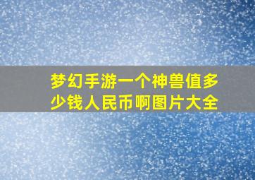 梦幻手游一个神兽值多少钱人民币啊图片大全