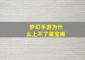 梦幻手游为什么上不了藏宝阁