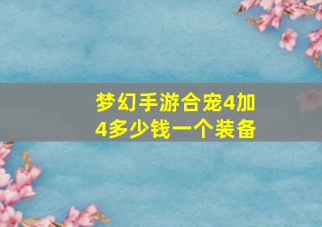 梦幻手游合宠4加4多少钱一个装备