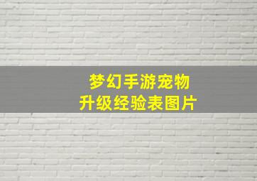 梦幻手游宠物升级经验表图片