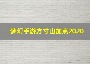 梦幻手游方寸山加点2020